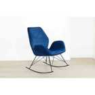 Out & Out Lorna Modern Rocking Chair - Blue Velvet