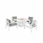 Hex Living Firepit Table With 4 Chairs White