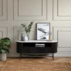 Kiera TV Unit, Mango Wood & Real Marble for TVs up to 55"