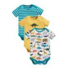Frugi Super Special Short Sleeve Bodies, Museum Life Pack, 0-3 Years