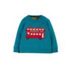 Frugi Switch Easy On Jumper, Camper Blue/Bus, 1-5 Years