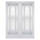 LPD Internal Manhattan Clear Glazed Pair Primed White Door - 1981mm