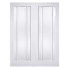 LPD Internal Lincoln Pair Clear Glazed Primed White Door - 1981mm