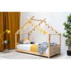 Crazy Price Beds House Pine Wooden Single Bed