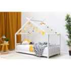 Crazy Price Beds House White Wooden Single Bed