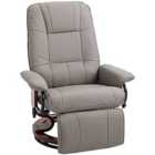 HOMCOM Ergonomic Office Recliner Sofa Chair PU Leather Armchair Lounger - Grey