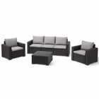 Keter California 3 Seat Sofa, 2 Chair And Table Set Graphite
