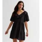 Black Frill Tiered Mini Dress