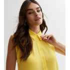 Yellow Sleeveless Oversized Shirt