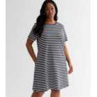 ONLY Curves Navy Stripe Jersey Mini Dress