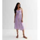 JDY Lilac Linen Blend Strappy Midi Dress