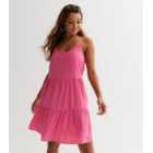 JDY Mid Pink Strappy Tiered Mini Dress