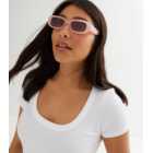 Pink Rectangle Frame Sunglasses