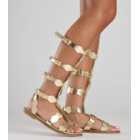 South Beach Gold Gladiator Sandals