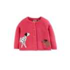 Frugi Character Cardigan, Watermelon/Dogs, 0-5 years