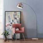 Teamson Home Arquer Arc Floor Lamp With Marble Base Nickle Finished Shade Vn-l00010Bn-UK