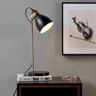 Teamson Home Quincy Table Lamp With Black Marble Base Black/Antique Brass Vn-l00058-UK