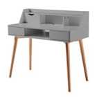 Teamson Home Creativo Wooden Writing Desk With Storage Light Grey / Natural