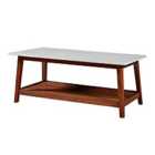Teamson Home Wooden Coffee Table Faux Marble Finish Modern Design
