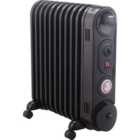 Mylek Oil Filled Radiator Electric Heater, Portable, Thermostat and 24hr Timer by Mylek 2500w Black