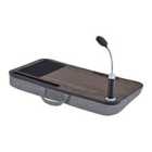 Teamson Home Trapezi 2 In 1 Portable Lap Desk Tray And Carrier Detachable Led Light And Mouse Pad Brown