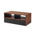 Teamson Home Henry Wooden Coffee Table And Storage Walnut Brown