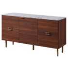 Teamson Home Ashton Large Wooden Sideboard Cabinet With 4 Drawers And Door Brown