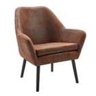 Teamson Home Accent Arm Chair Midcentury Design Divano Brown