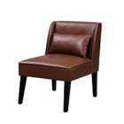 Teamson Home Marc Modern Faux Leather Lounge Chair Seat Brown