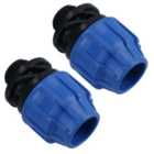32mm x 1" MDPE Male Adapter Compression Coupling Fitting Water Pipe 2PK