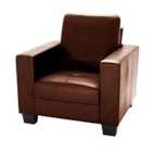 Leigh Bonded and Faux Leather Armchair Brown