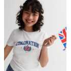 Girls White Coronation Heart Logo T-Shirt