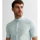 Pale Blue Short Sleeve Muscle Fit Oxford Shirt