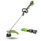 Greenworks 48V 40cm Cordless Brushless Brush Cutter & Line Trimmer with 2 x 4.0Ah Battery & 2A Twin Charger