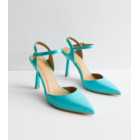 Blue Patent Stiletto Heel Court Shoes
