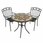 Darwin 76cm Bistro Table with 2 Malaga Chairs Set