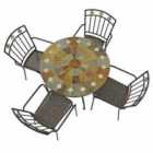 Granada 91cm Patio Table with 4 Malaga Chair Set