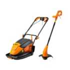 LawnMaster 33cm 1500W Hover Collect Lawnmower and 350W Grass Trimmer Set