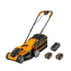 LawnMaster MX 24V 34cm Cordless Lawnmower with 2 battery packs