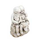 Solstice Sculptures Jack & Jill Sitting 56Cm Antique Stone Effect