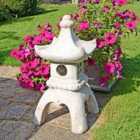 Solstice Sculptures Pagoda Lantern Large 63Cm Weathered Light Stone Effect
