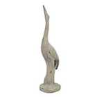 Solstice Sculptures Egret Tall 74Cm Weathered Light Stone Effect