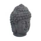 Solstice Sculptures Buddha Head 42Cm Grey Charcoal Effect