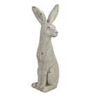 Solstice Sculptures Hare Sitting 61Cm Weathered Light Stone Effect