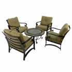 Villena 91cm Coffee Table with 4 Windsor Deluxe Lounge Chair Set