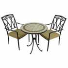 Henley 71cm Bistro Table with 2 Ascot Chairs Set