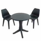 Levante Bistro Table With 2 Eolo Chairs Anthracite