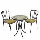 Henley 60cm Bistro Table with 2 Milan Chairs Set