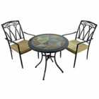 Tobarra 76cm Bistro Table with 2 Ascot Chairs Set
