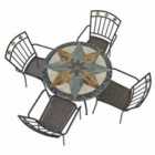 Montilla 91cm Patio Table with 4 Malaga Chairs Set